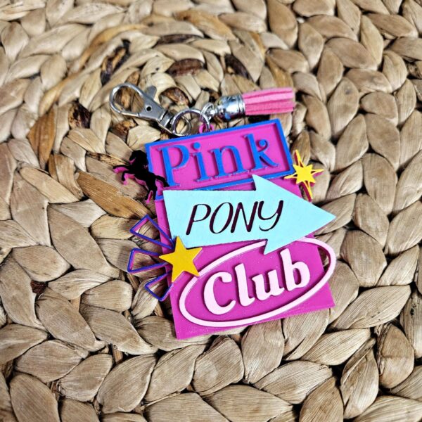 il_fullxfull.7581667726_hdv2-2 Pink Pony Club Sign Keychain: Hand-Painted WeHo Bag Tag