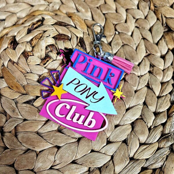 il_fullxfull.7581667990_kuyg-3 Pink Pony Club Sign Keychain: Hand-Painted WeHo Bag Tag