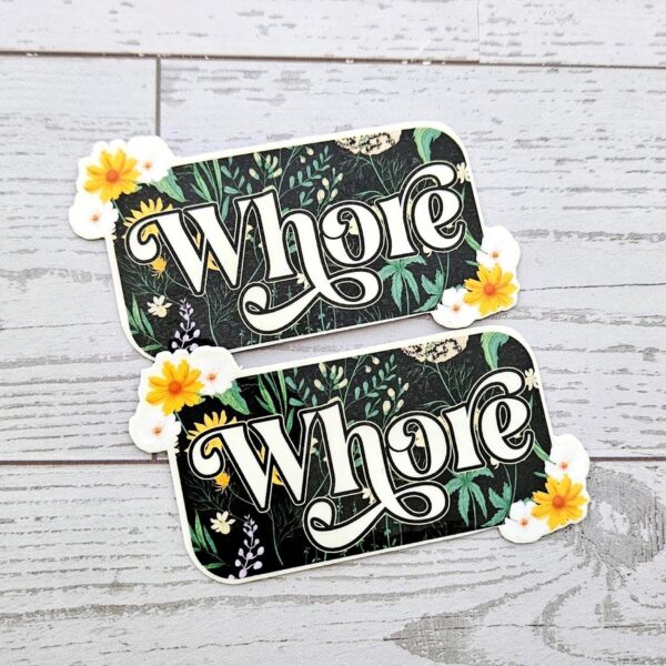 Floral Feminist Vinyl Sticker: Botanical Gothic Laptop Decal