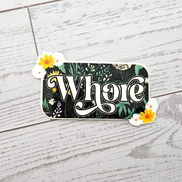 Floral Feminist Vinyl Sticker: Botanical Gothic Laptop Decal