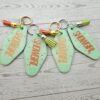il_fullxfull.7581669238_dv2h-1 Rhinestone Showgirl Motel Keychain: Mint Green Glitter Resin Key Tag - Choose Style and Attachment
