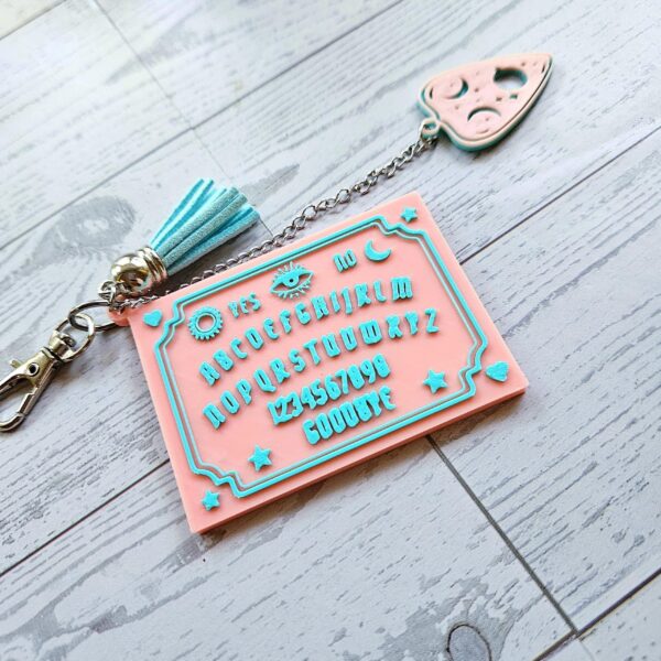 Talking Board Bag Charm – Divination-Inspired 3D Printed Keychain with Planchette