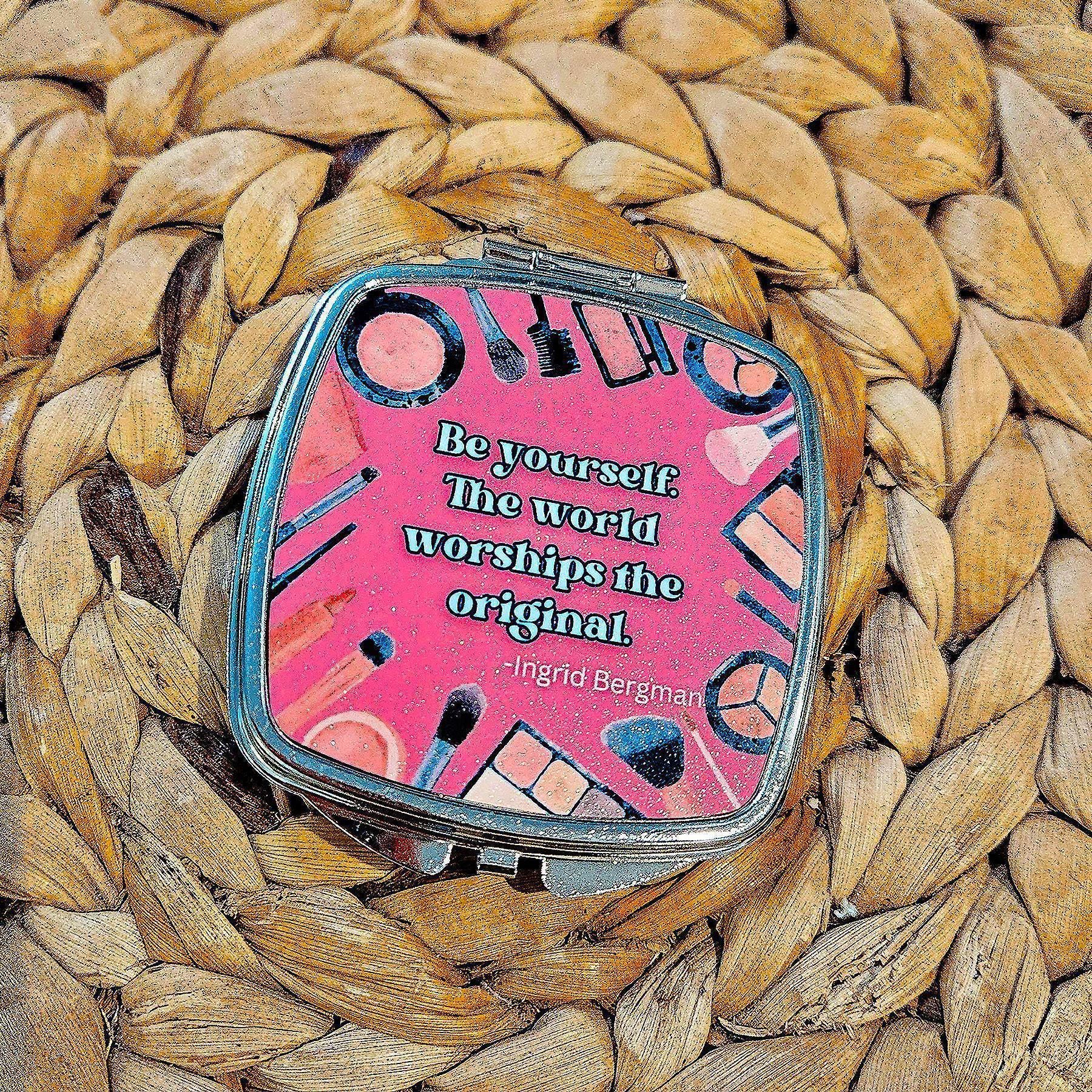Ingrid Bergman Compact Mirror: Retro Glamour Travel Purse Mirror