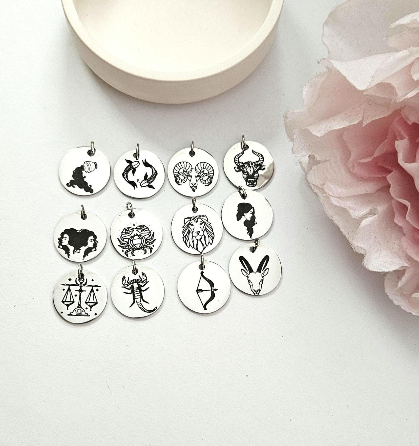 Minimalist Zodiac Pendant Necklace: Stainless Steel Horoscope Charm