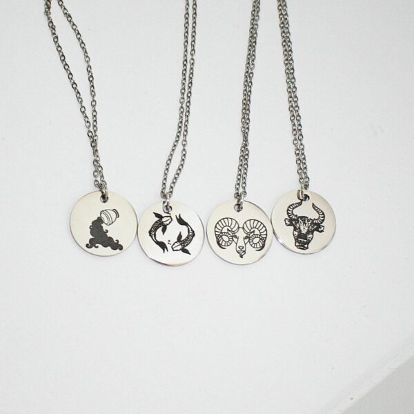 il_fullxfull.7581675310_6il2 Minimalist Zodiac Pendant Necklace: Stainless Steel Horoscope Charm