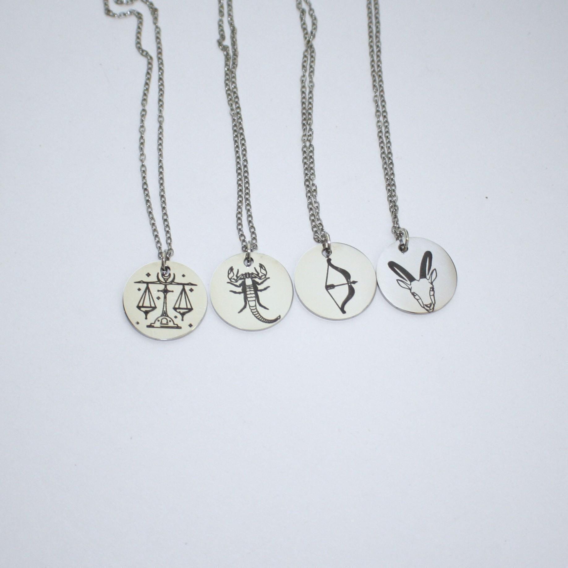 Minimalist Zodiac Pendant Necklace: Stainless Steel Horoscope Charm - Image 5