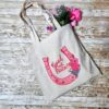 il_fullxfull.7581676710_82k5-1 Chappell Inspired Tote Bag, Good Luck Babe Floral Horseshoe Design, Pop Music Fan Bag
