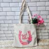 il_fullxfull.7581676816_2vir-1 Chappell Inspired Tote Bag, Good Luck Babe Floral Horseshoe Design, Pop Music Fan Bag