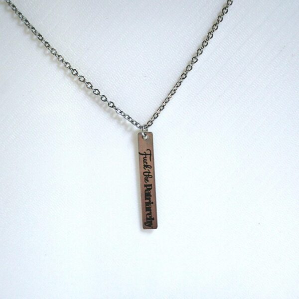 Activist Bar Necklace | Feminist, Anti-Patriarchy, Anti-Oligarchy | Stainless Steel · fs-1788655159123