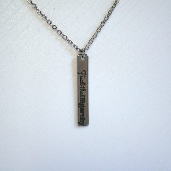 Activist Bar Necklace | Feminist, Anti-Patriarchy, Anti-Oligarchy | Stainless Steel · fs-1788655159123