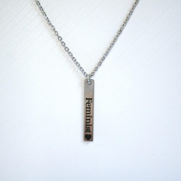 Activist Bar Necklace | Feminist, Anti-Patriarchy, Anti-Oligarchy | Stainless Steel · fs-1788655159123