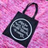 Trust Black Women Black Canvas Tote Bag, Bold Feminist Activist Statement
