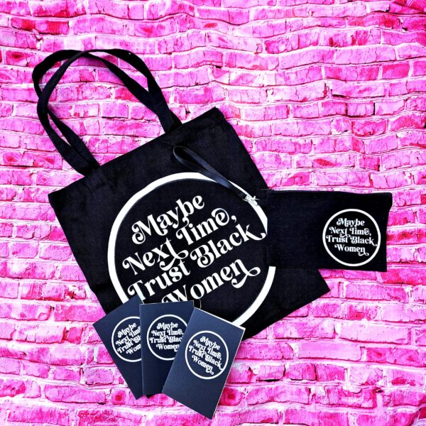 Trust Black Women Canvas Wristlet | Feminist Zip Pouch, Activist Makeup Bag