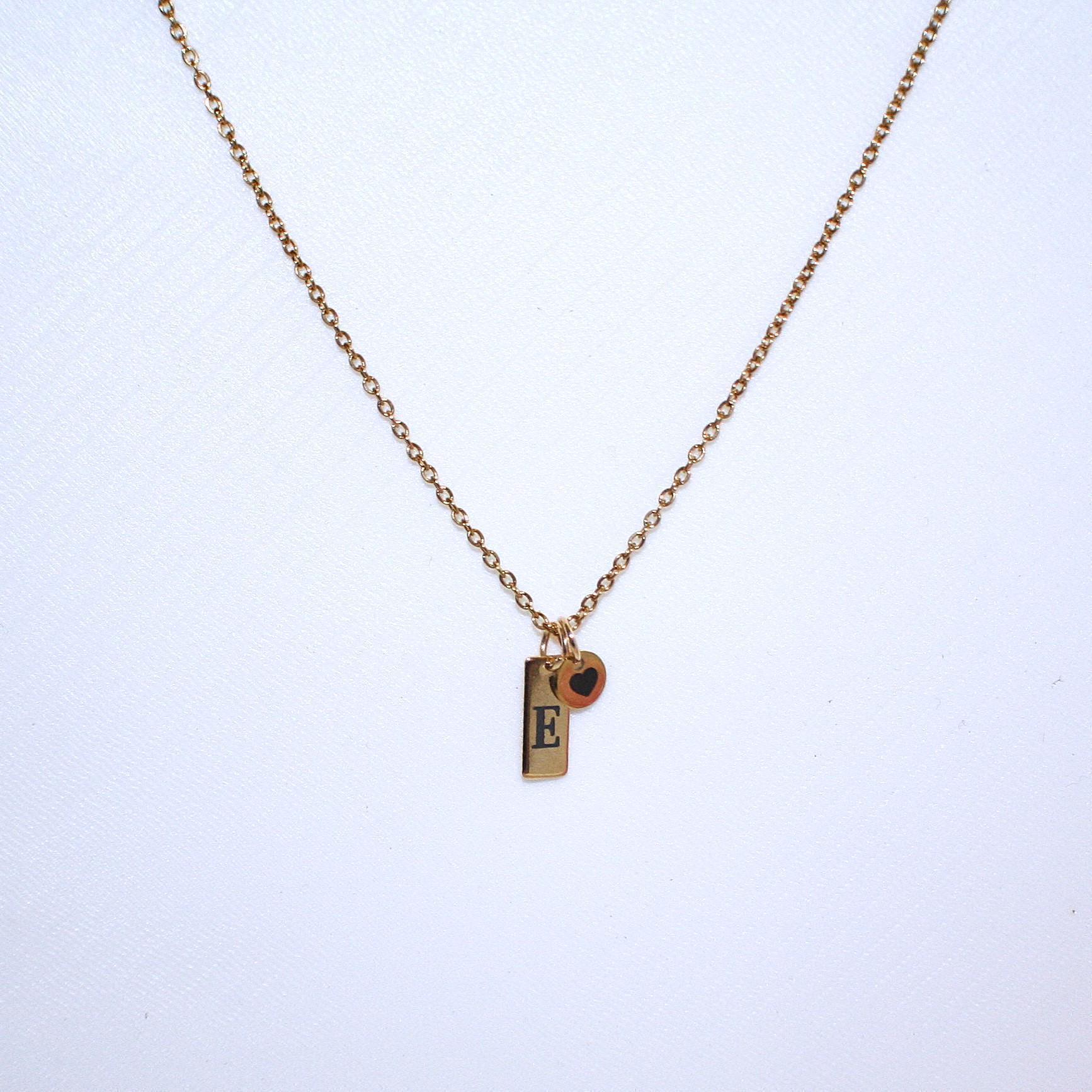 Minimalist Initial Necklace – Custom Heart Accent Pendant | 18K Gold Plated Stainless Steel - Image 10