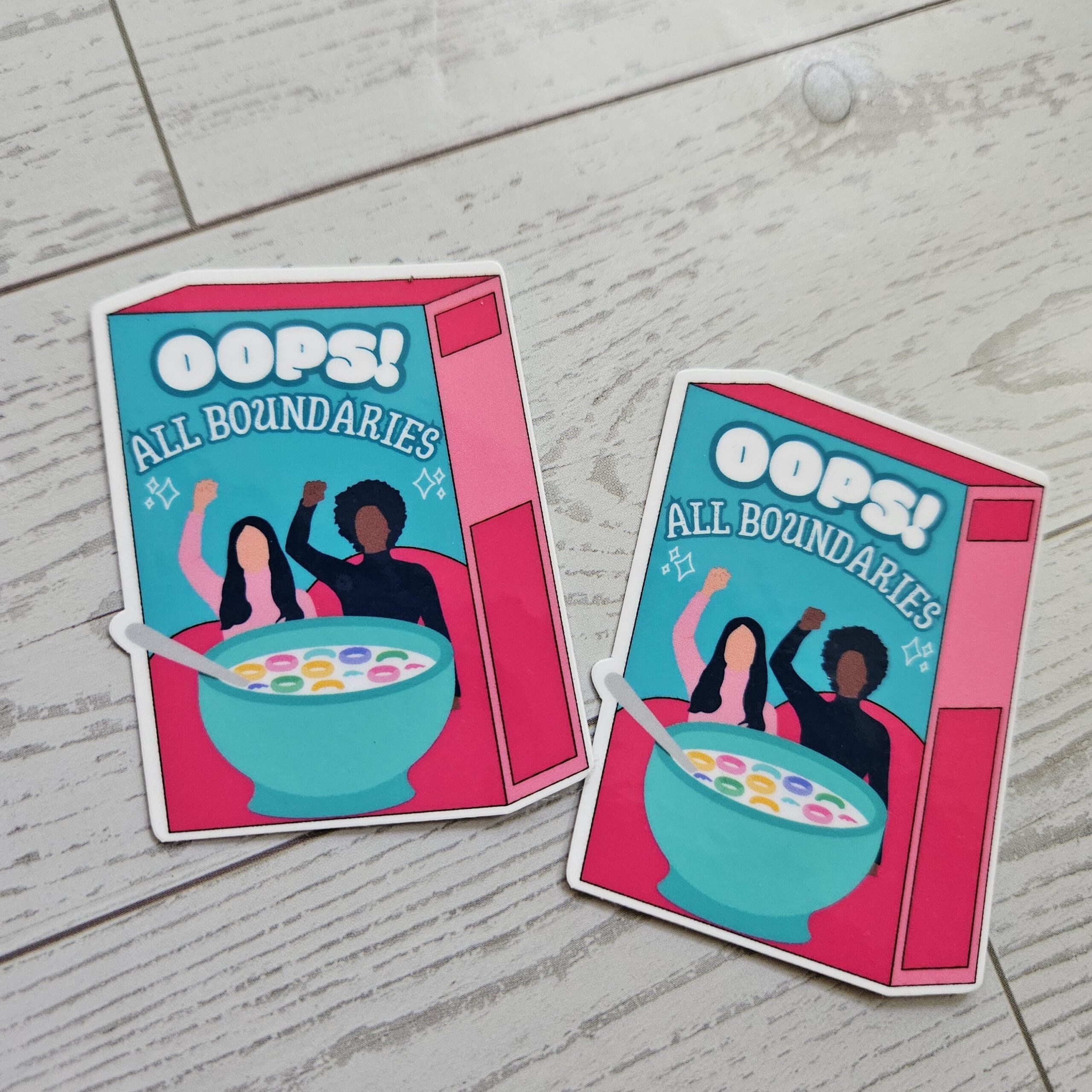 Feminist Cereal Box Vinyl Sticker - OOPS! All Boundaries - Image 6