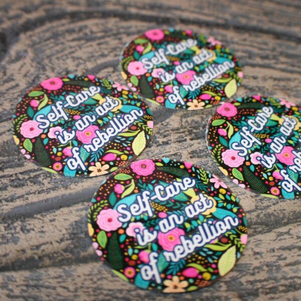 il_fullxfull.7629585483_38lf Self Care Is Rebellion Sticker - Floral Affirmation Decal