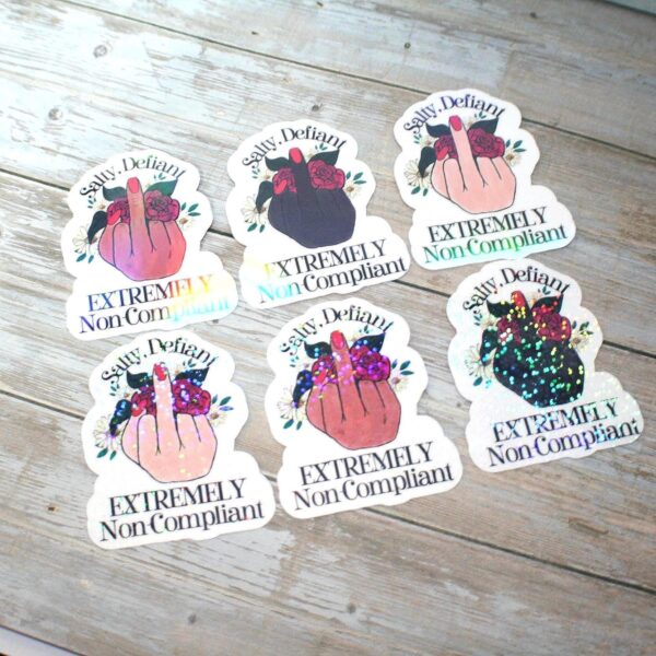 il_fullxfull.7629586677_9y5w Floral Middle Finger Sticker - Defiant Sassy Vinyl Decal