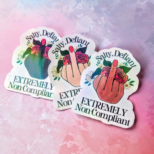 il_fullxfull.7629586873_qlwn-1 Floral Middle Finger Sticker - Defiant Sassy Vinyl Decal