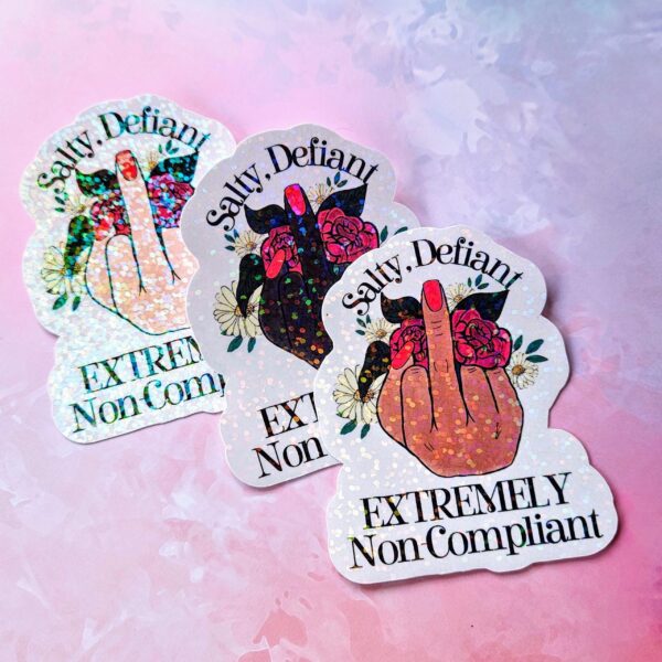 il_fullxfull.7629587003_mig1-1 Floral Middle Finger Sticker - Defiant Sassy Vinyl Decal