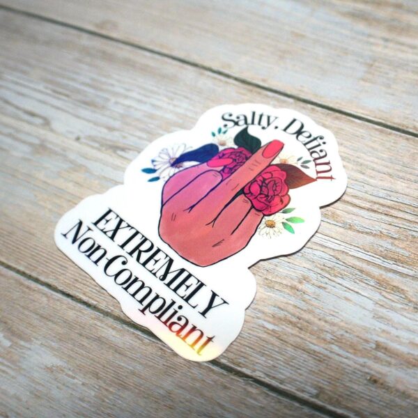 il_fullxfull.7629587201_ndvm Floral Middle Finger Sticker - Defiant Sassy Vinyl Decal