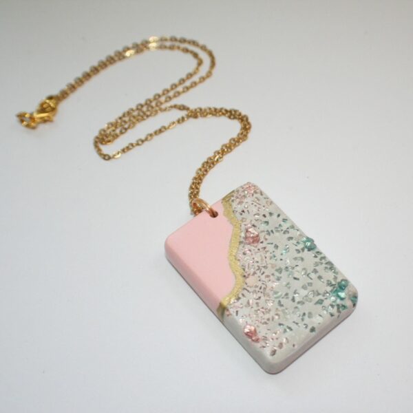 il_fullxfull.7629587761_ef2o Handmade Concrete Pendant – Rose Gold Turquoise Inlay, Pink & Gold Accent