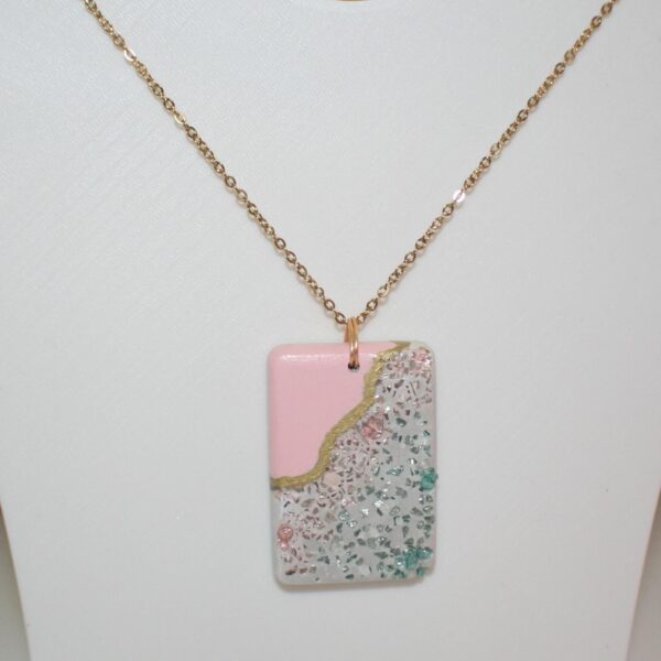 il_fullxfull.7629587783_18mx Handmade Concrete Pendant – Rose Gold Turquoise Inlay, Pink & Gold Accent