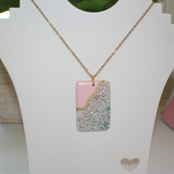il_fullxfull.7629587849_29w7 Handmade Concrete Pendant – Rose Gold Turquoise Inlay, Pink & Gold Accent
