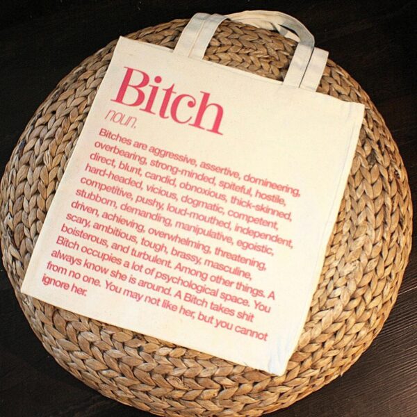 il_fullxfull.7629589299_mv1n Feminist Bitch Tote Bag, Women's Rights Activism Canvas Bag, Hot Pink Print