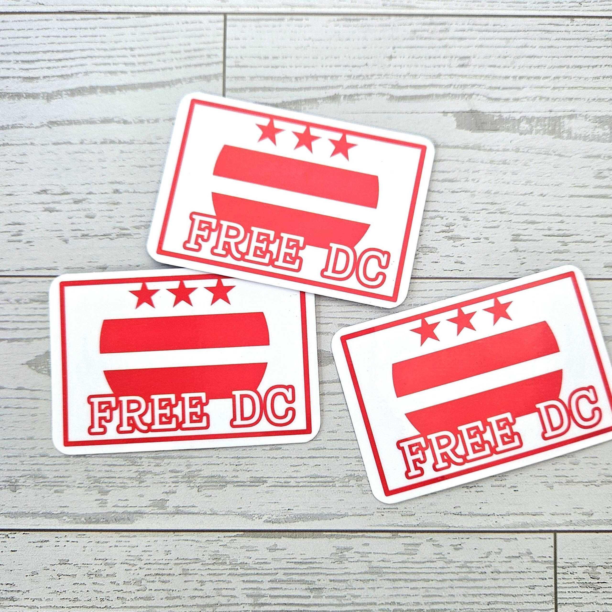 Free DC Vinyl Sticker: Washington DC Protest Art - Weatherproof