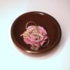 Bamboo Ring Dish - Rich Brown Floral Resin Accent Jewelry Holder