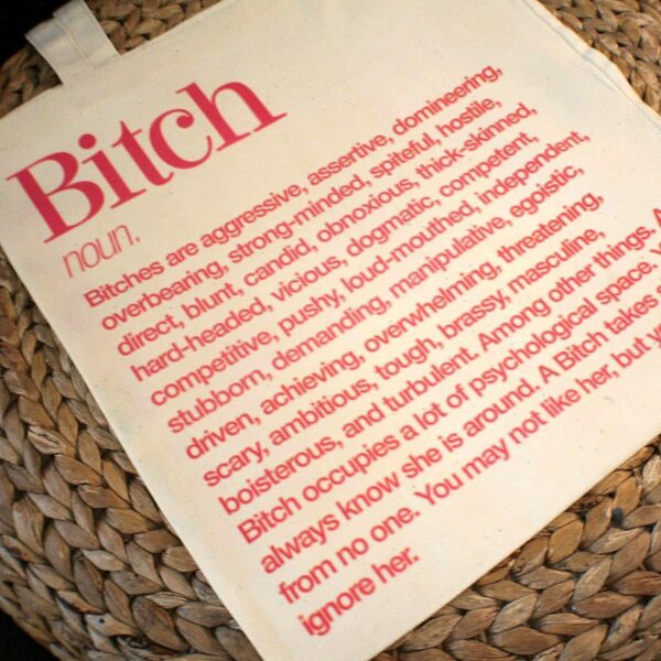 il_fullxfull.7629589625_ksr9 Feminist Bitch Tote Bag, Women's Rights Activism Canvas Bag, Hot Pink Print