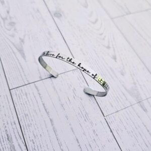 Engraved Stainless Steel Cuff Bracelet | Minimalist Poet Quote Jewelry