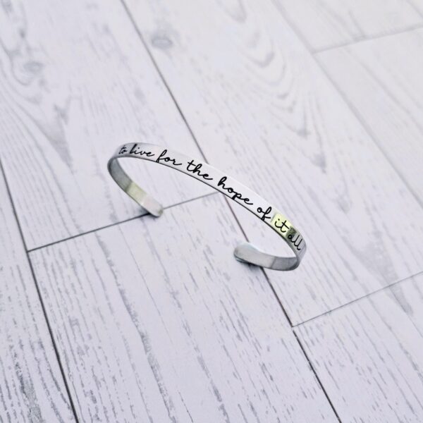 Engraved Stainless Steel Cuff Bracelet | Minimalist Poet Quote Jewelry 1 Engraved Stainless Steel Cuff Bracelet | Minimalist Poet Quote Jewelry