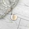il_fullxfull.7629590479_b03l-2 Lettered Olive Shell Necklace: Silver Chrome Tip, Coastal Pendant