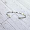 Engraved Stainless Steel Cuff Bracelet | Minimalist Poet Quote Jewelry 2 Engraved Stainless Steel Cuff Bracelet | Minimalist Poet Quote Jewelry