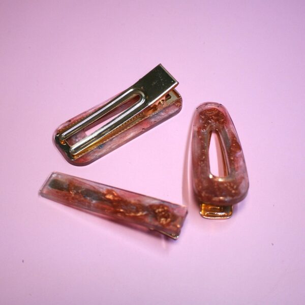 Tortoiseshell Resin Hair Clip Golden Flake Alligator Barrette Retro Modern Thick Hair Accessory Minimalist