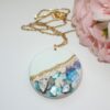 il_fullxfull.7629597385_6na6 Handmade Concrete Pendant with Blue Stones & Rose Gold Accents – 1.75" Round Statement Necklace