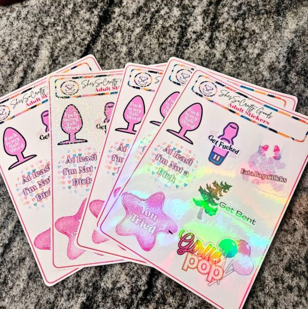 il_fullxfull.7629599969_en3u-1 Funny Adult Sticker Sheet | Sarcastic Dark Humor Gag Gift for Her