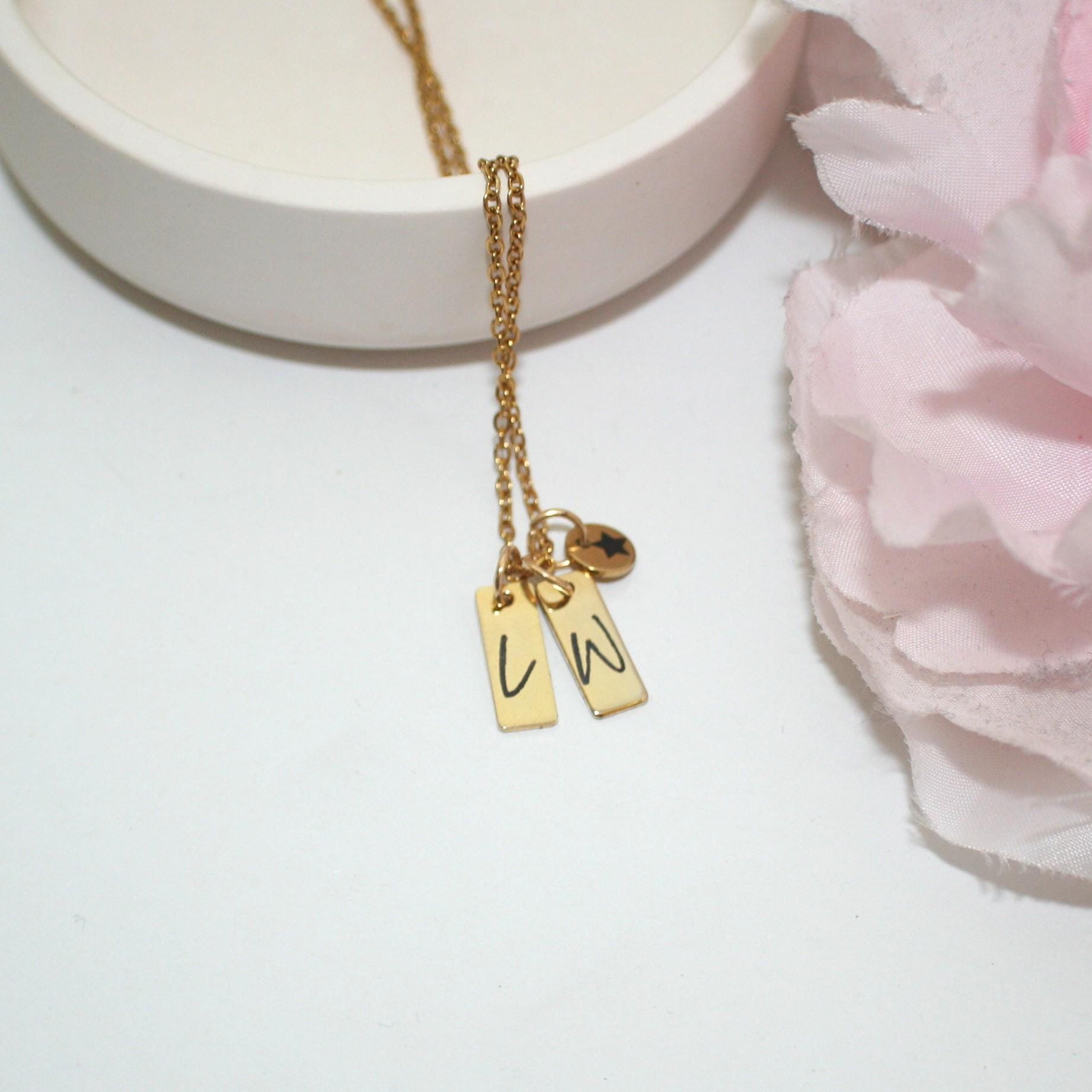 Personalized Gold Plated Initial Necklace with Star Pendant – Custom Script Jewelry - Image 3