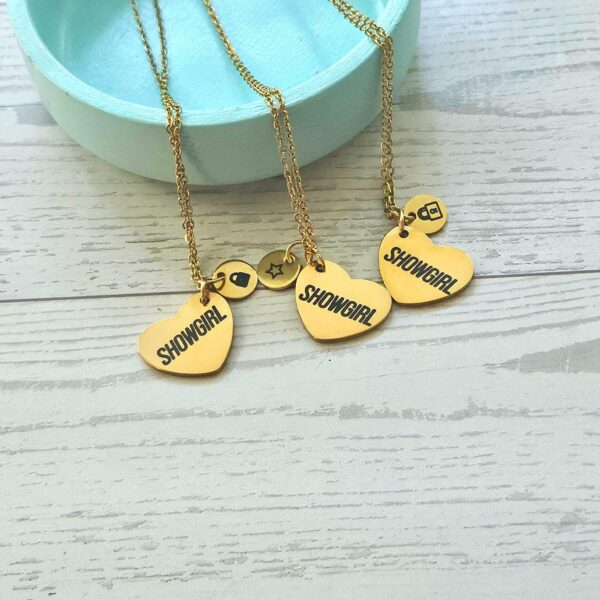 il_fullxfull.7629601739_4394 Gold Showgirl Heart Necklace: Engraved Stainless Steel Pendant, Charm Accent