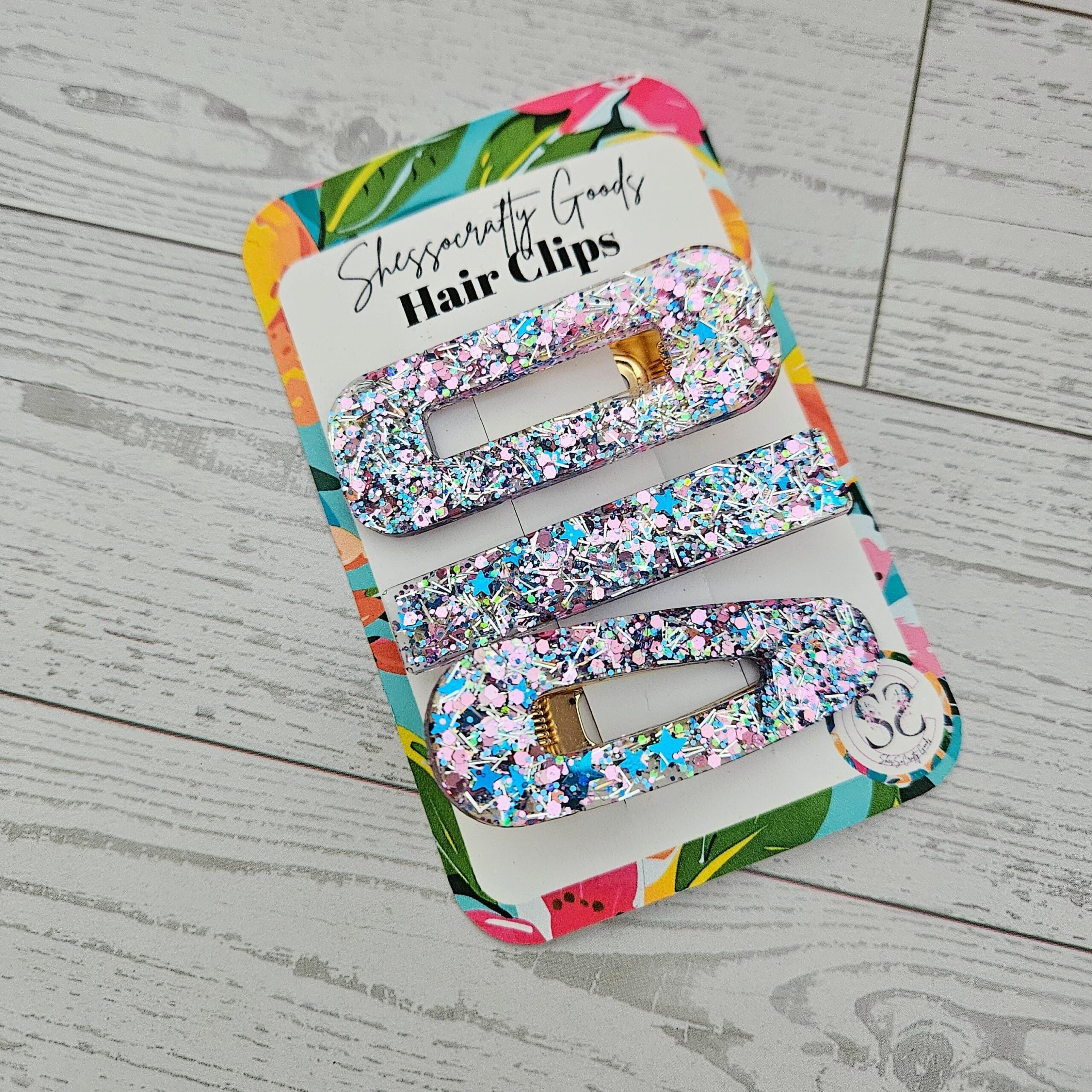 Confetti Resin Hair Clips: Retro Disco Barrettes, Sparkly Accessories - Image 2