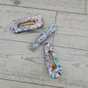 Confetti Resin Hair Clips: Retro Disco Barrettes, Sparkly Accessories 3 Confetti Resin Hair Clips: Retro Disco Barrettes, Sparkly Accessories