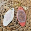 Bejeweled Motel Keychain: Retro Pink Glitter Keychain
