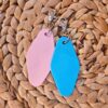 Bejeweled Motel Keychain: Retro Pink Glitter Keychain
