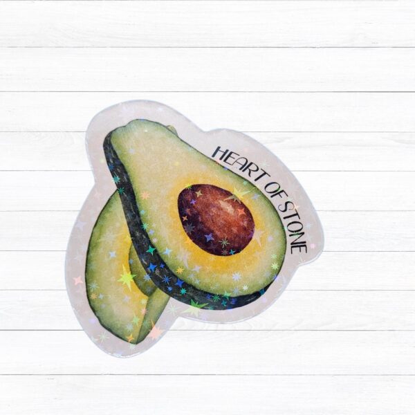 il_fullxfull.7629604439_729e-1 Holographic Avocado Sticker - Heart of Stone Sticker - Los Campesinos Inspired