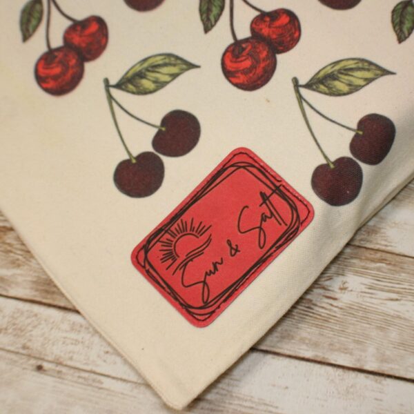 Cherry Canvas Tote Bag: Hand-Drawn Fruit Art, Summer Market Bag 5 Cherry Canvas Tote Bag: Hand-Drawn Fruit Art, Summer Market Bag