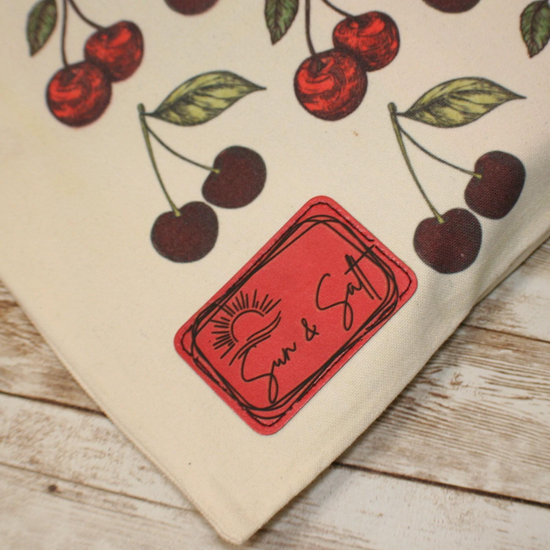 Cherry Canvas Tote Bag: Hand-Drawn Fruit Art, Summer Market Bag - Image 5