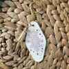 Bejeweled Motel Keychain: Retro Pink Glitter Keychain