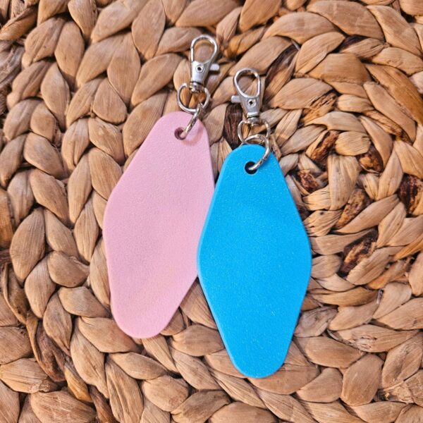 Bejeweled Motel Keychain: Retro Pink Glitter Keychain