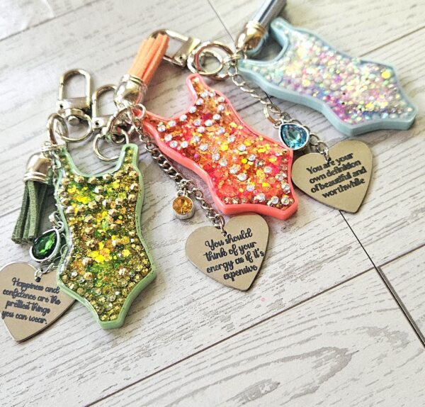 il_fullxfull.7629605301_azb2-1 Mint Green Showgirl Glitter Bodysuit Bag Charm • Showgirl Era Keychain